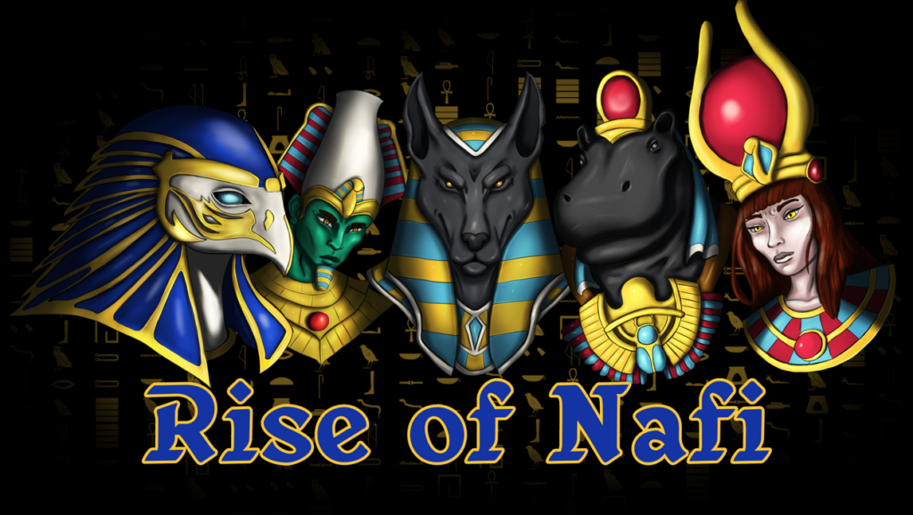 Rise of Nafi artwork with colorful Egyptian characters